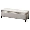 GDF Studio Brighton Contemporary Tufted Linen Storage Ottoman Bench