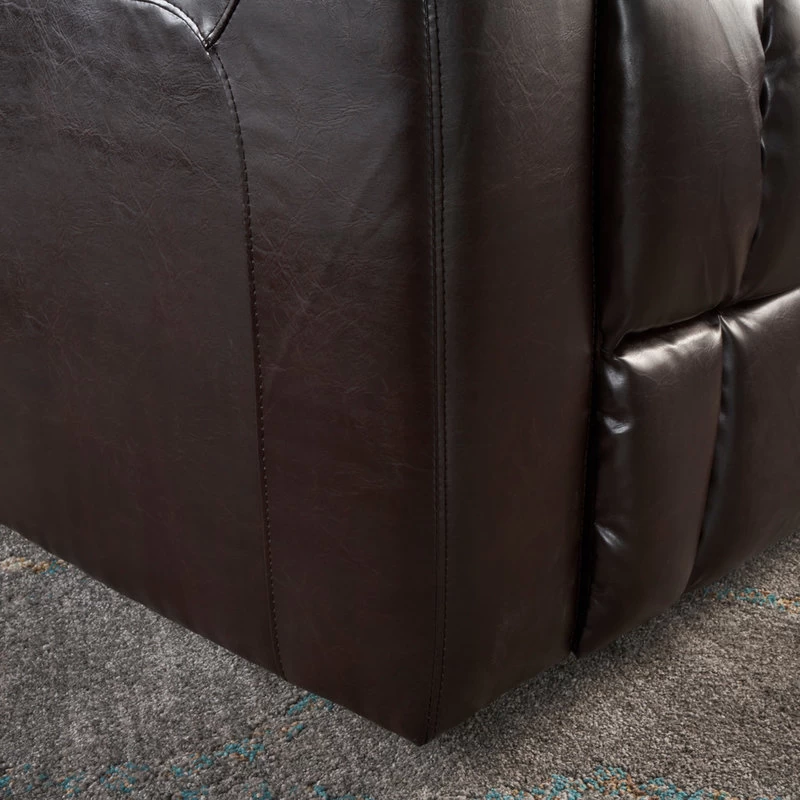 GDF Studio Everette Brown Leather Power Recliner With Arm Storage And USB Cord - Image 5