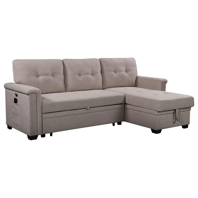 Ashlyn Sleeper Sofa With USB Charger Pocket And Reversible Storage Chaise - Image 6