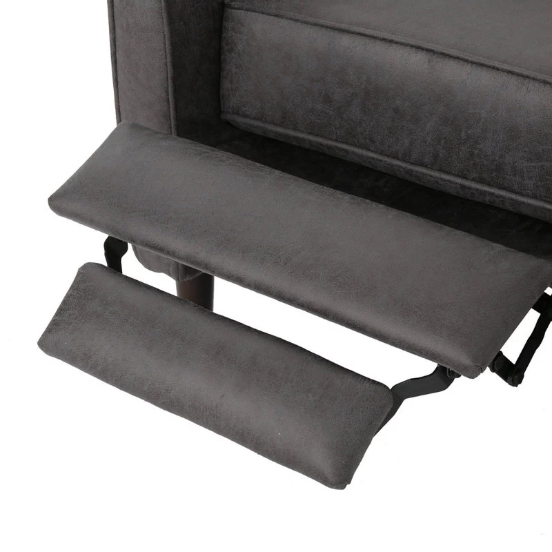 Mason Mid-Century Modern Button Tufted Fabric Recliner, Microfiber/Slate, Single Chair - Image 7