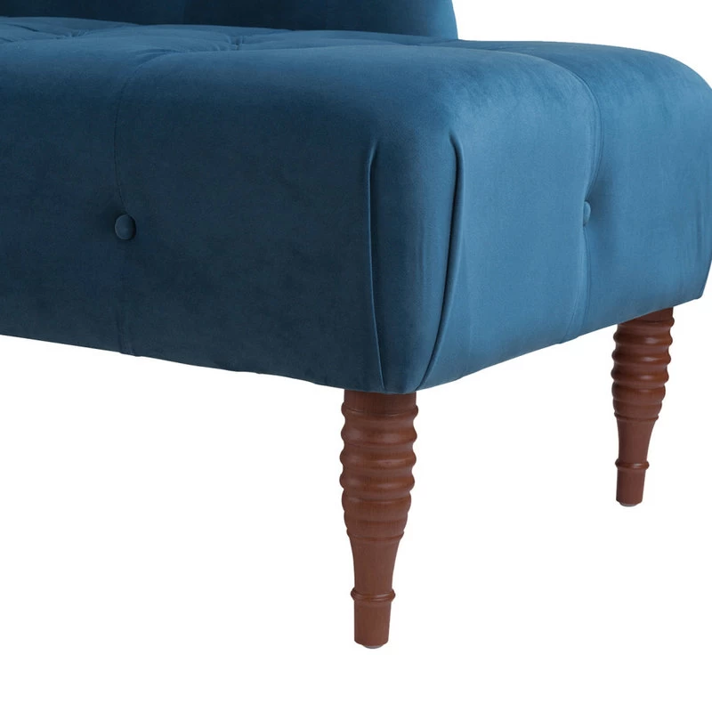 Samuel 66" Tufted Chaise Lounge, Right-Arm Facing, Satin Teal Blue Velvet - Image 10