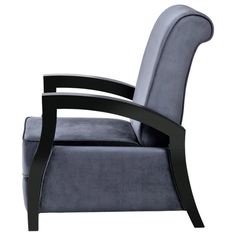 Artiva USA Java Black Premium Gray Microvelvet Recliner, Gray - Image 6