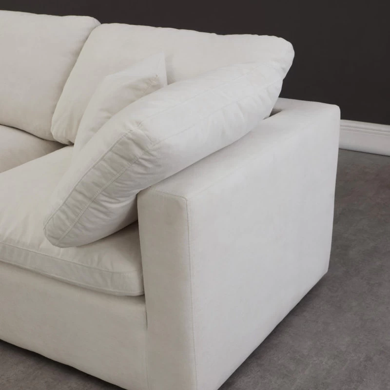 Plush Cloud-Like Comfort Modular 4-Seat Sectional And Ottoman, Cream, Seatin - Image 9