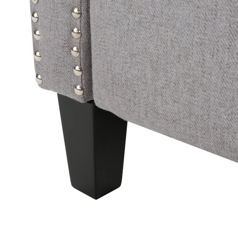 GDF Studio Izaak Tufted Back Fabric Recliner Chair, Light Gray - Image 10