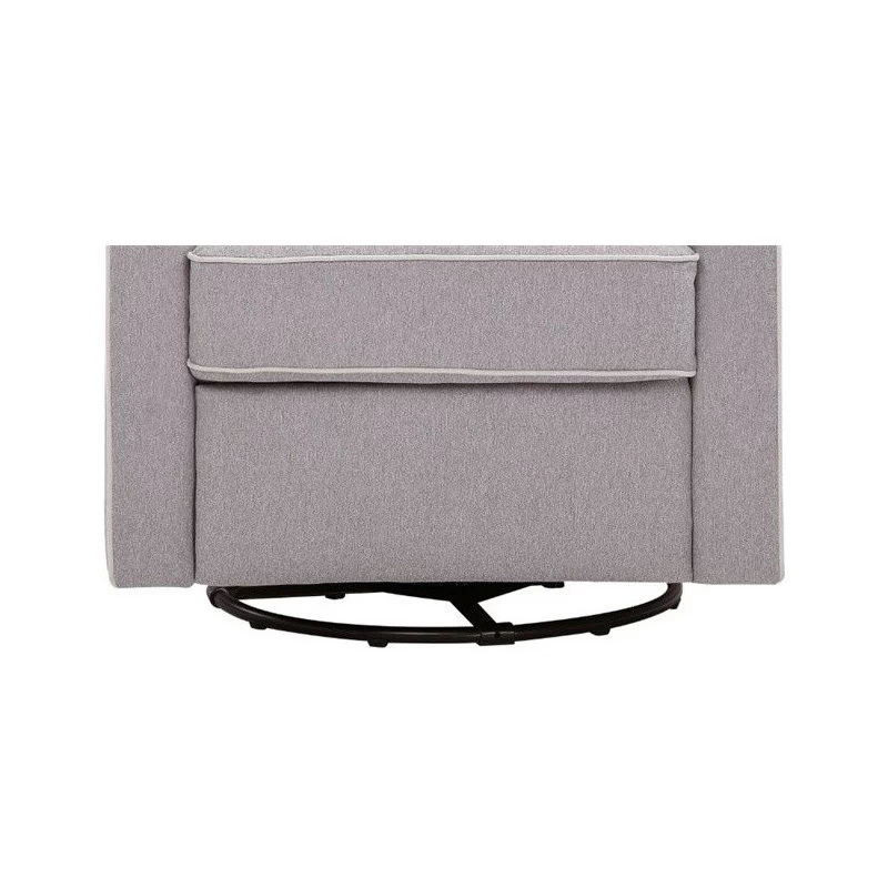 DaVinci Piper Recliner And Swivel Glider In Gray With Cream Piping - Image 5