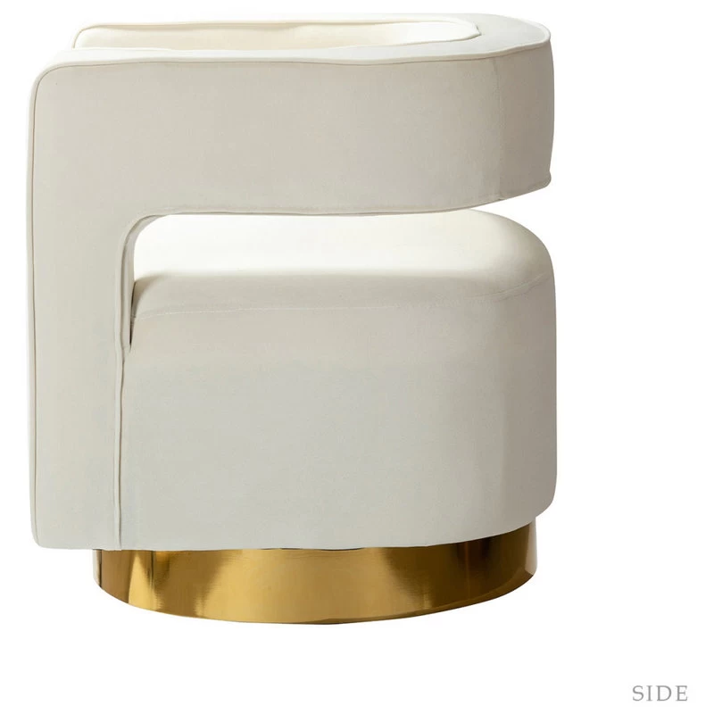 Swivel Barrel Chair Set Of 2, Ivory - Image 3