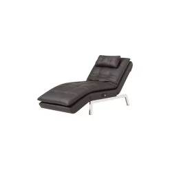 Relax-A-Lounger Titan Convertible Chaise Lounge In Brown Faux Leather