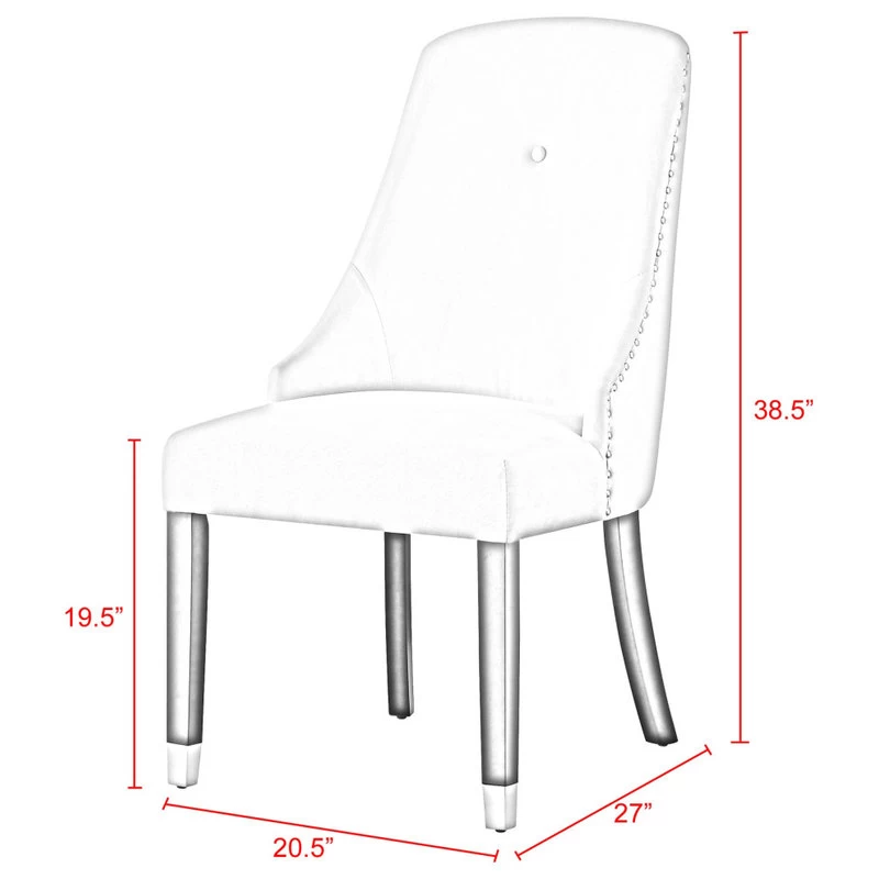 The Grand Dining Chair, Set Of 2, Navy Blue Velvet/Goldtone - Image 9