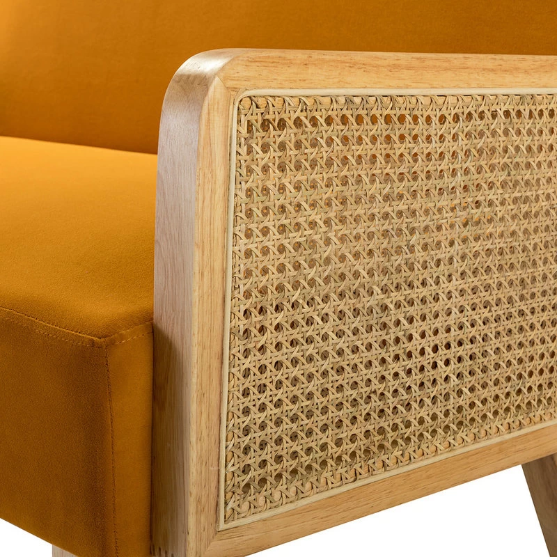 Wicker Arm Loveseat, Yellow - Image 8