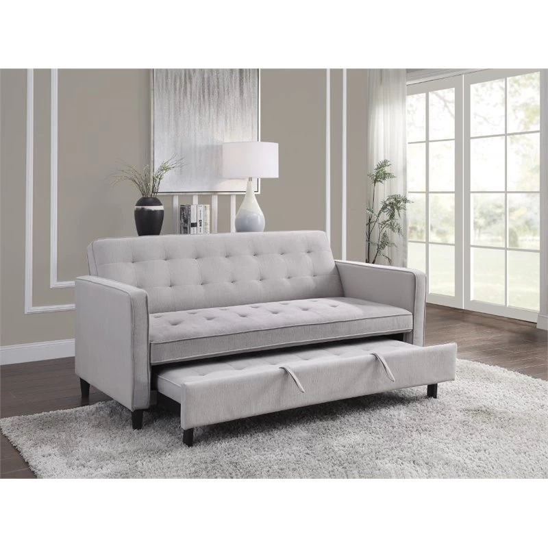 Lexicon Strader Microfiber Convertible Studio Sofa In Dove - Image 3