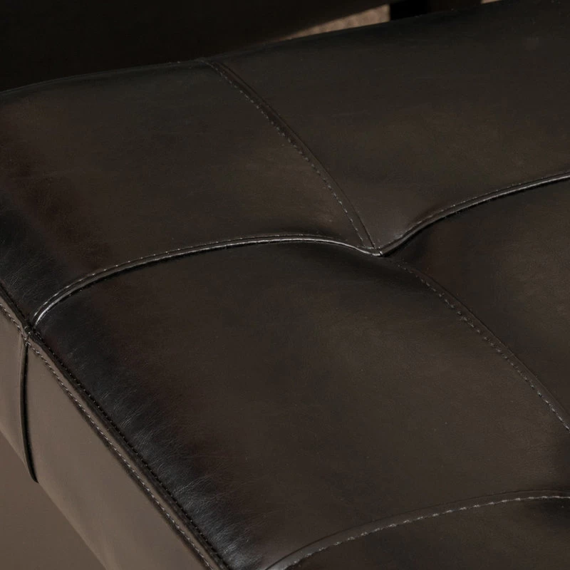 GDF Studio Tucson Leather Storage Ottoman Coffee Table, Black - Image 5