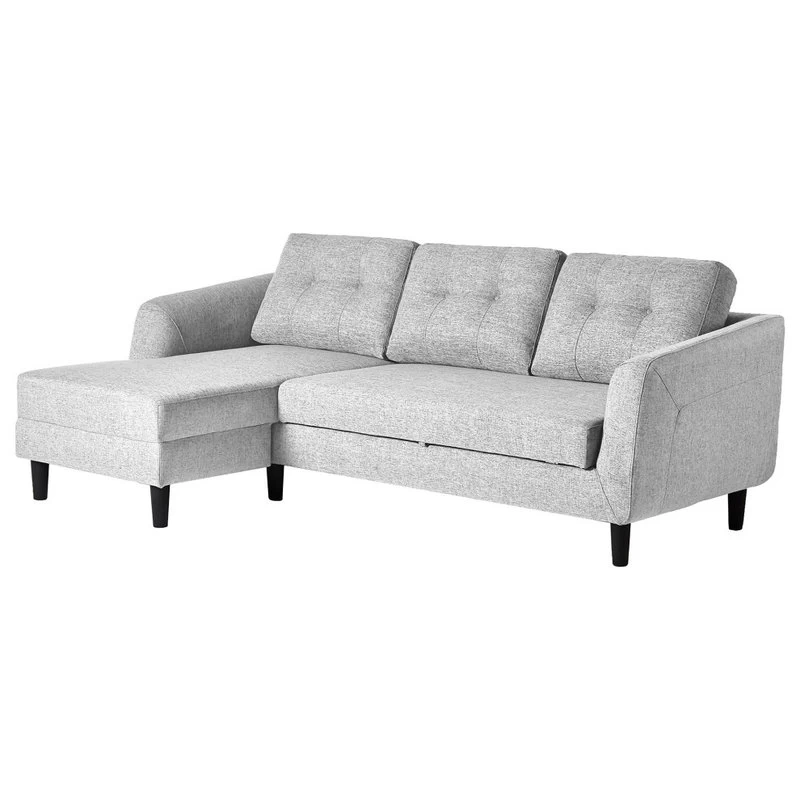 Belagio Sofa Bed With Chaise, Light Gray, Left - Image 2