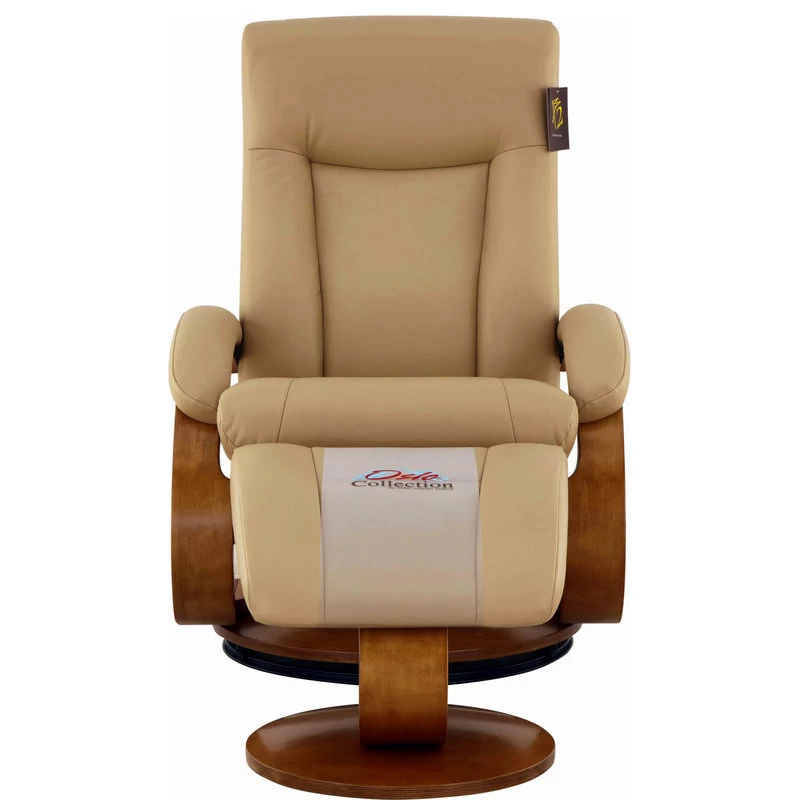 Hamilton Recliner And Ottoman In Cobblestone Top Grain Leather - Image 4