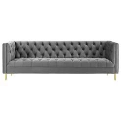 Modway Delight Tufted Button Performance Velvet Sofa EEI-3455-GRY