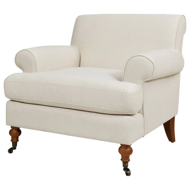 Alana Lawson Accent Arm Chair Metal Casters, Light Beige - Image 5