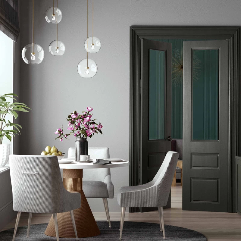 Beatrix Pleated Light Grey Velvet Side Chair - Silver Legs - Light Grey - Image 6