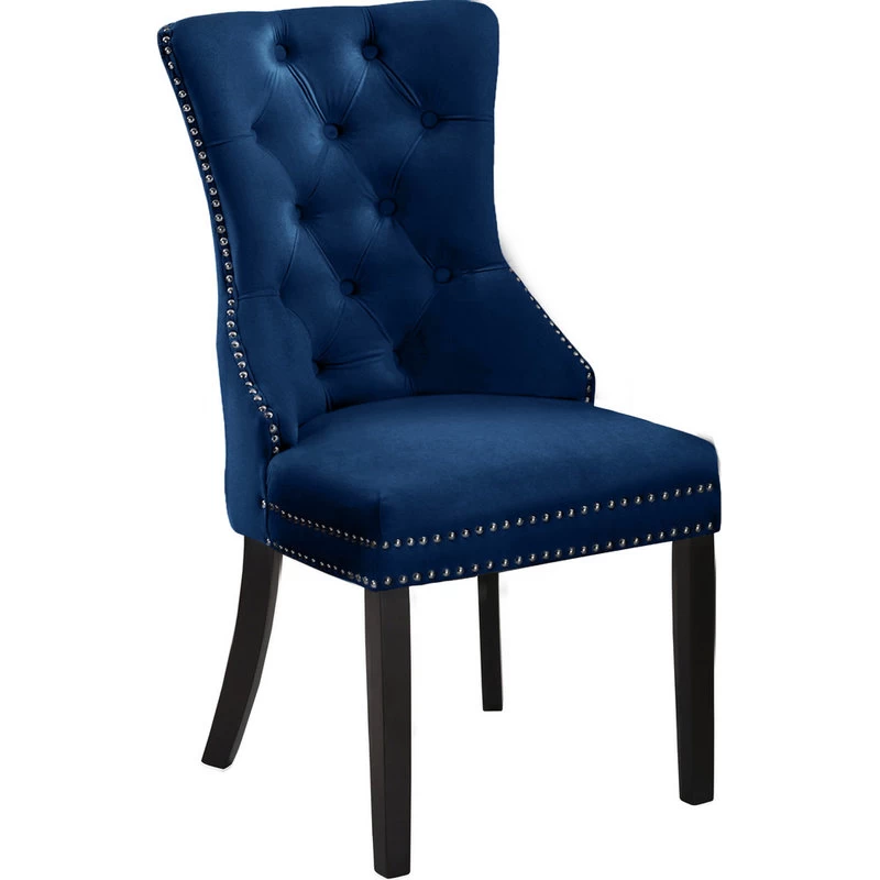 The Monarch Dining Chair, Navy, Velvet Set Of 2 - Image 4