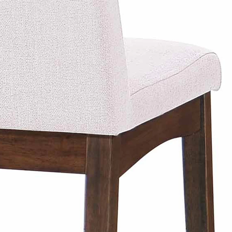 GDF Studio Gertrude Fabric & Wood Finish Dining Chairs, Set Of 2, Lightbeige/Wal - Image 4