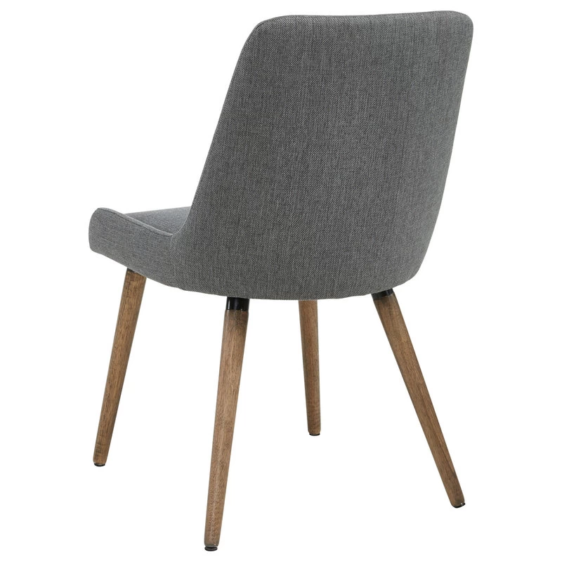 Set Of 2 Upholstered Fabric Chair, Dark Gray And Gray Leg - Image 2