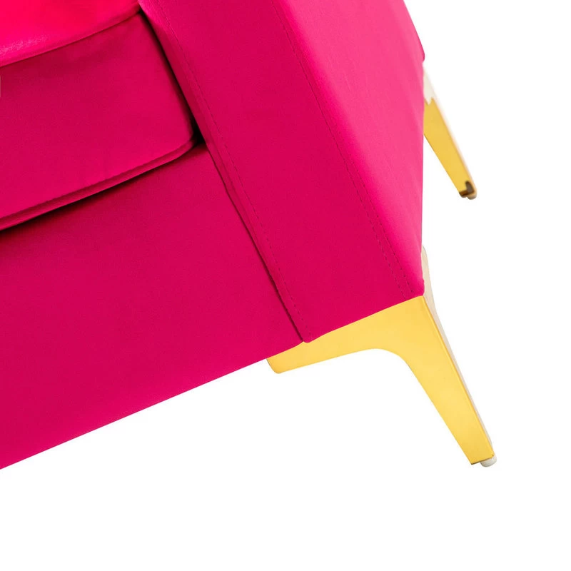 Upholstered Sofa With Loose Back, Fushia - Image 8
