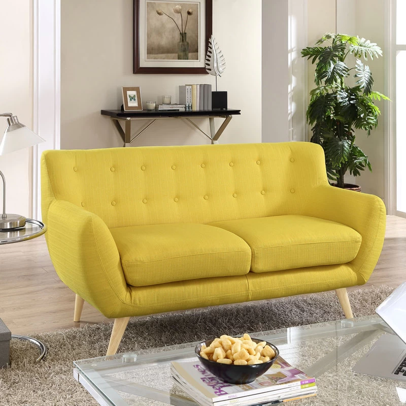 Remark Upholstered Fabric Loveseat, Sunny - Image 5