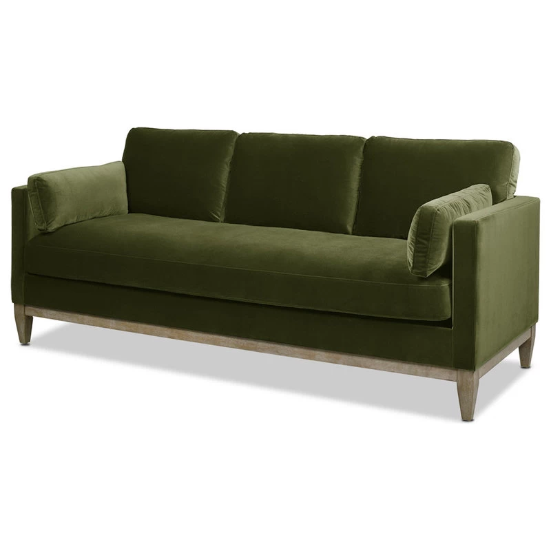 Knox 84" Modern Farmhouse Sofa, Olive Green Performance Velvet - Image 8