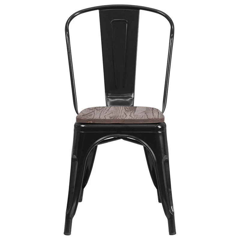 Flash Furniture Metal And Plastic Chair In Black Finish CH-31230-BK-WD-GG - Image 4