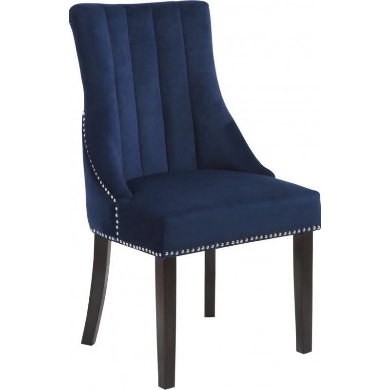 Oxford Velvet Dining Chair, Set Of 2, Navy - Image 2