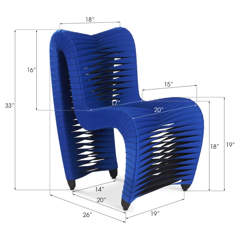 The Bradbury Dining Chair, Blue And Black, Cotton - Image 4