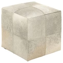 Contemporary Gray Leather Stool 95920