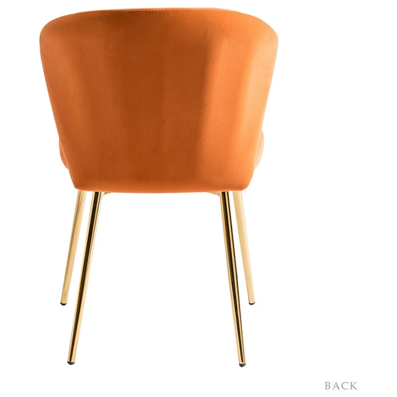 The Audrey Dining Chair, Velvet, Set Of 2, Orange - Image 6