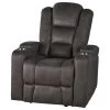 GDF Studio Everette Slate Power Recliner With Arm Storage And USB Cord