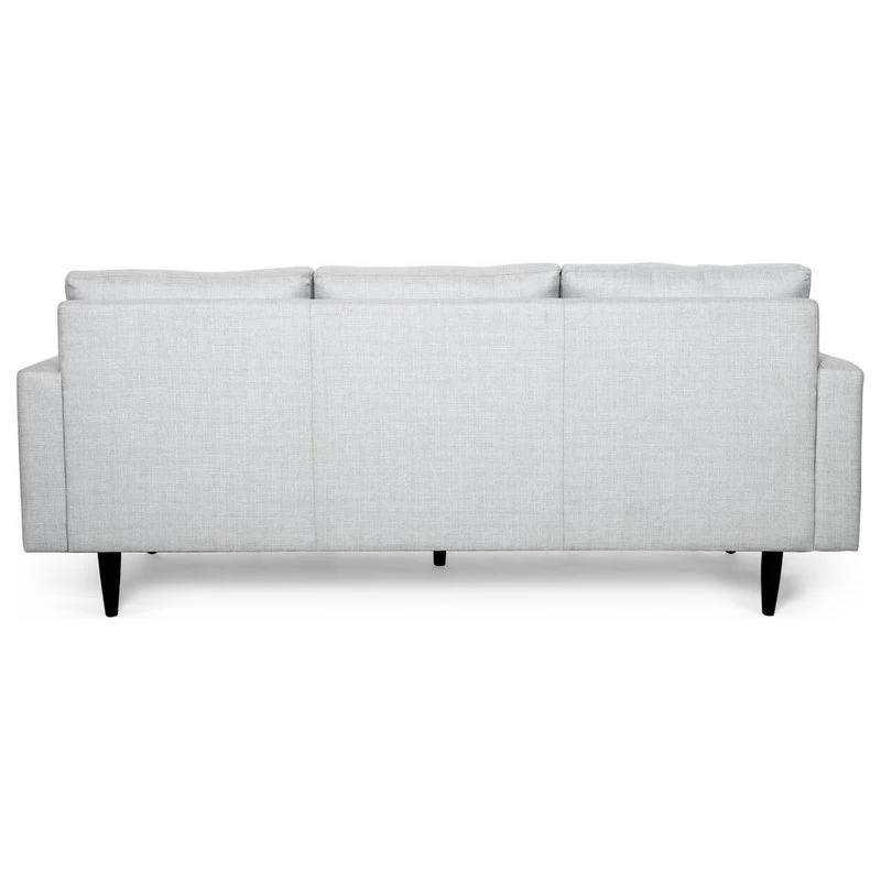 Darcy Contemporary Tufted Fabric 3 Seater Sofa, Light Gray/Dark Brown - Image 4