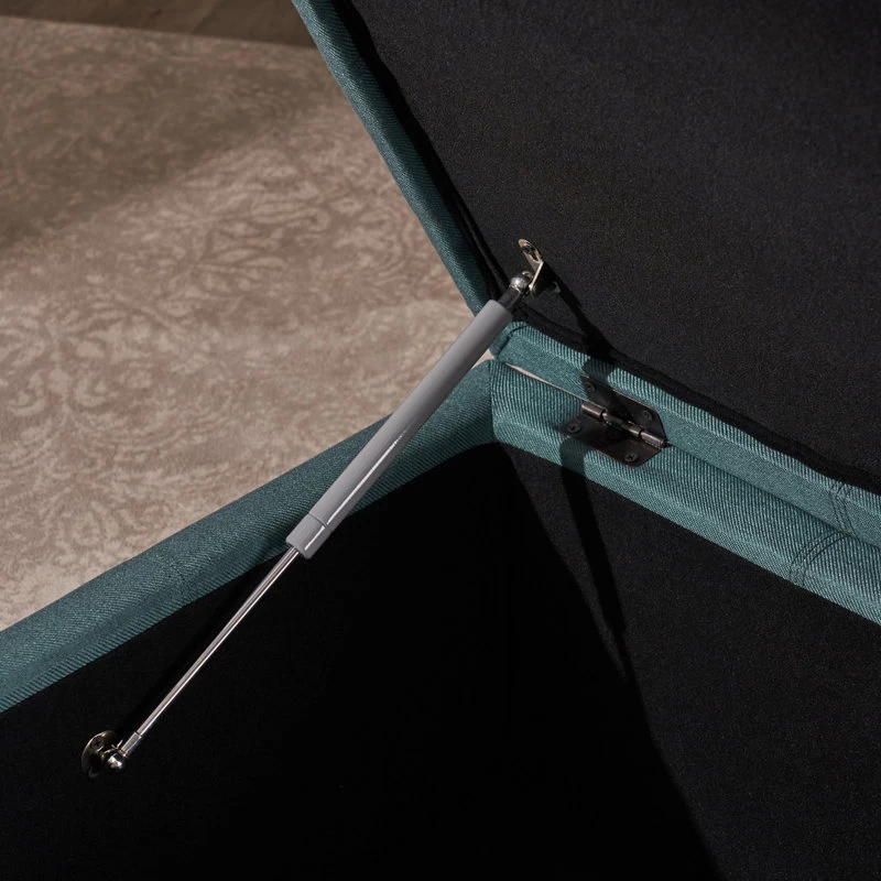 GDF Studio Carlyle Fabric Storage Ottoman, Dark Teal Fabric - Image 6