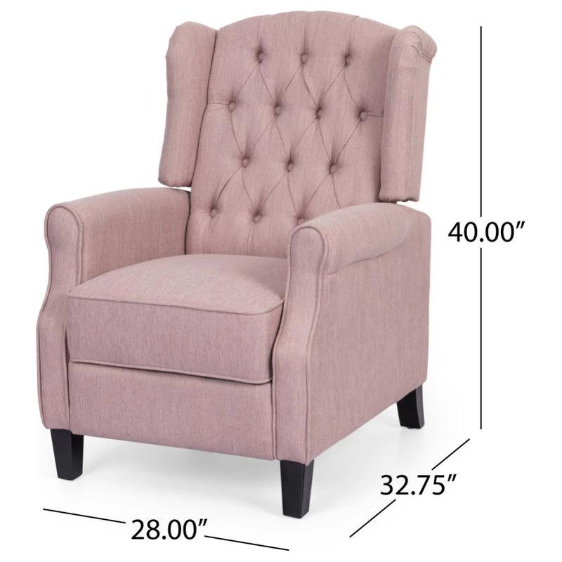 Parquet Contemporary Tufted Fabric Push Back Recliner - Image 2