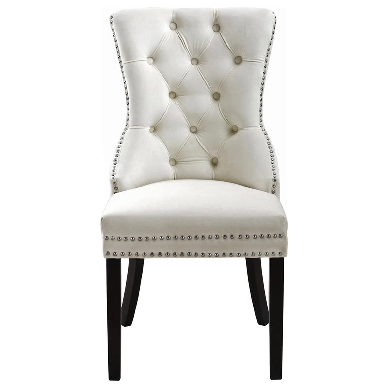 The Monarch Dining Chair, Cream, Velvet, Set Of 2 - Image 5