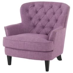 GDF Studio Laxford Light Purple Tufted Fabric Club Chair
