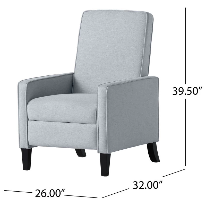 GDF Studio Drake Light Gray Fabric Recliner Club Chair - Image 4