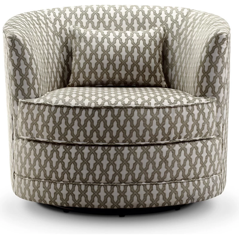 Dmitri Swivel Barrel Chair, Beige, White - Image 2