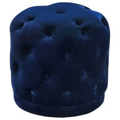 Harper Velvet Ottoman/Stool, Navy