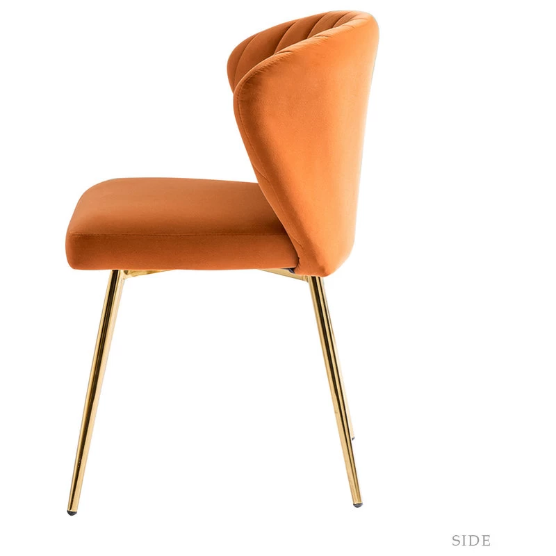 The Audrey Dining Chair, Velvet, Set Of 2, Orange - Image 4