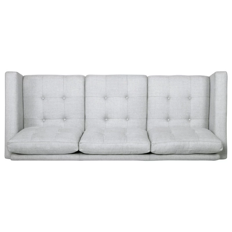 Darcy Contemporary Tufted Fabric 3 Seater Sofa, Light Gray/Dark Brown - Image 6