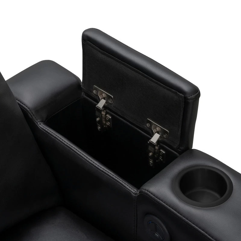 Reynolds Power Recliner With Table, Black - Image 5
