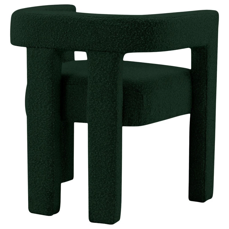 The Camille Dining Chair, Bouclé Fabric, Green - Image 2