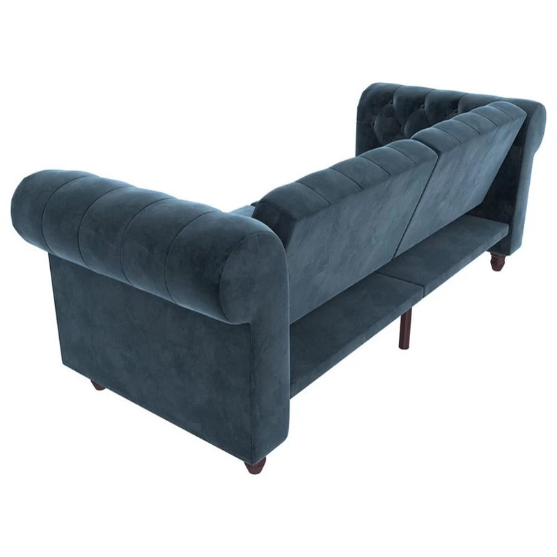 DHP Furini Tufted Sleeper Sofa In Blue - Image 5