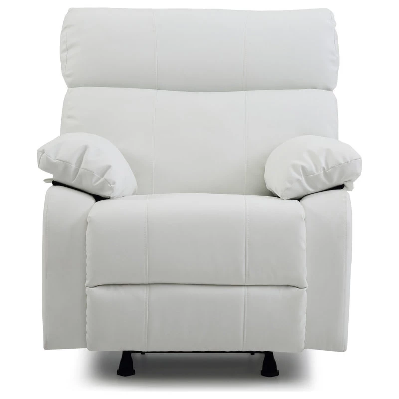 Clarke Rocker Recliner, White/Faux Leather - Image 3