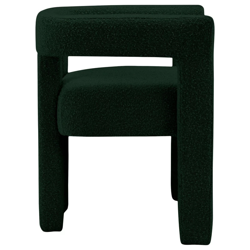 The Camille Dining Chair, Bouclé Fabric, Green - Image 3