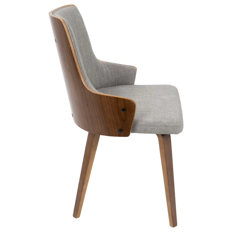 Lumisource Stella Set Of 2 Chair, Walnut And Light Gray CH-STLA WL+LGY2 - Image 2