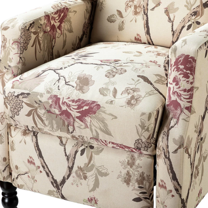 Upholstered Manual Recliner With Wingback,Set Of 2, Bird - Image 7