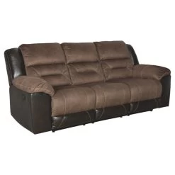 Signature Design By Ashley Earhart Reclining Sofa In Chestnut